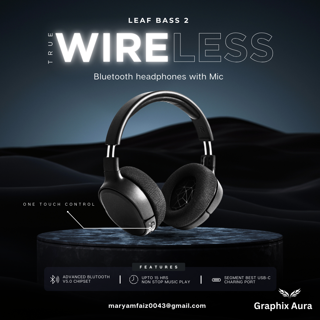 Black and White Modern Tech Headphones Product Features Instagram Post